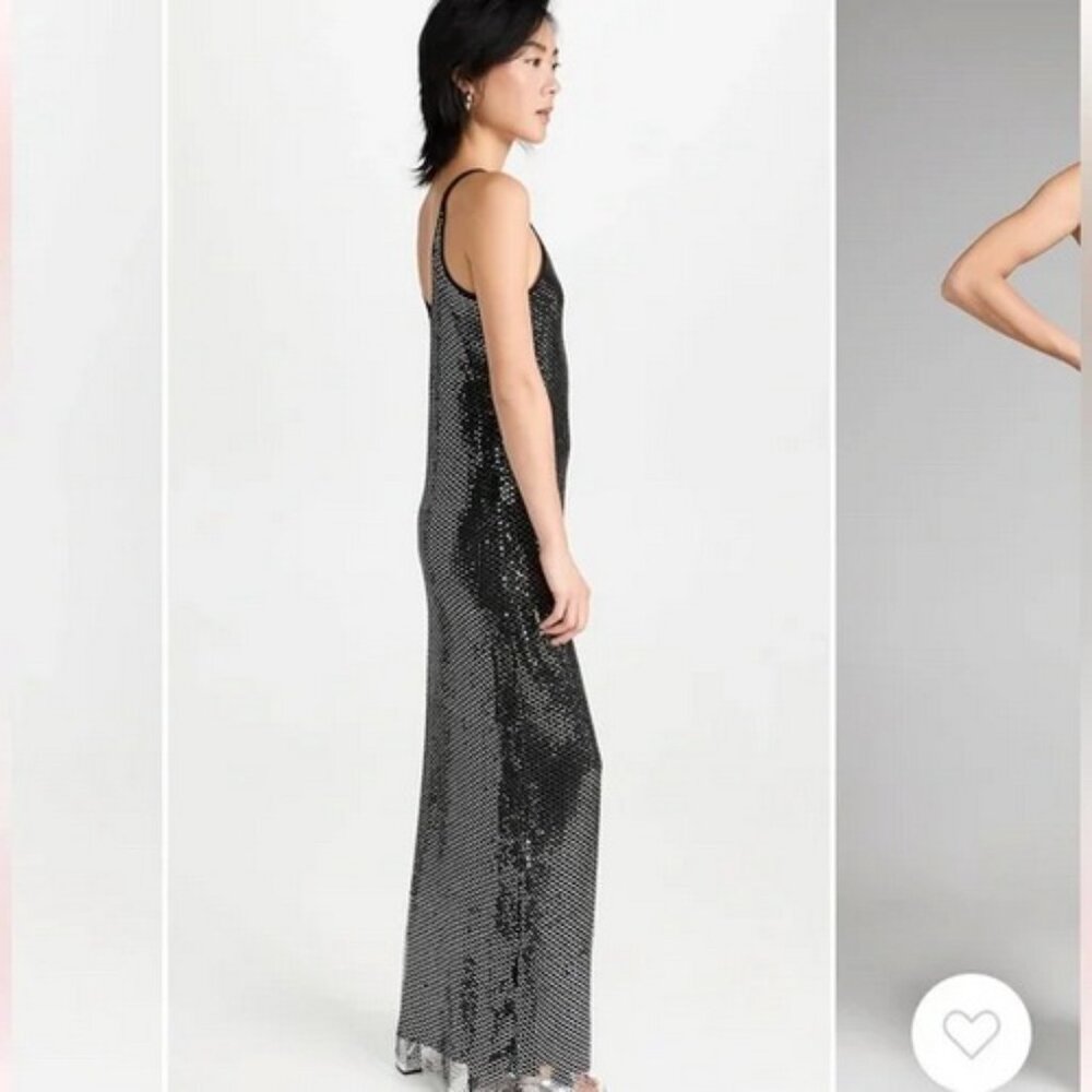 Rag & Bone Black Marcie Sequined Netted Gown - image 2